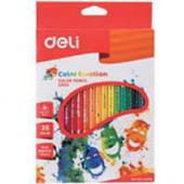 Олiвцi кол Deli EC00220 24кол Color Emotion трикутний дерев корпус, карт/кор