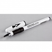 Ручка гелева Tianjiao TZ513 чорний 0,5 мм бiла пластикова непрозора,гумовий грип
