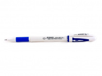 Ручка гелева CL801A синiй 0,5 мм бiла пластикова непрозорий гумовий грип