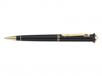 Ручка подарункова FlairP 1074 синiй РШ Fire лакирований голд чорний з короною