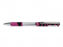 Ручка подарункова Zebra SL-F1 синiй РШ мет Slide рожева Зебра з футляром