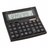 Калькулятор Deli 1661 чорний,бiлий 12 разряд, 158х175х37,5 пластик корп, пластик кн (клавiат)
