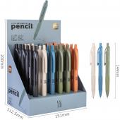Олiвець мех Deli S1233 мiкс 0,5mm кругл. пласт з/ласт, карт/диспл
