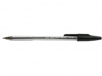 Ручка кулькова Deli 6561 чорний 0,7 мм прозорий корпус