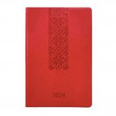 Щоденник датований стандарт А5 Полiграфiст24 270/1-Р-2520 червоний А5 160ар лiн шт.шкiр Vintage 130х202