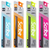 Грифель Deli 7003E мiкс 0,5mm 2B, 20шт автомат подача, карт/диспл