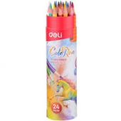 Олiвцi кол Deli EC00327 24кол Color Run в тубi з чинкою