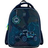 Ранець Kite21 K21-555S-1 темн-си 35х26х13,5, 800гр, EVA полiестер, 555 Cross-country, ортоп.сп, каркасний, свiтловiд.ел