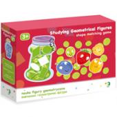 Гра Dodo Toys 300139 4 картки та 24 фiшки "Вивчаємо Геометричнi Фiгури" 3+