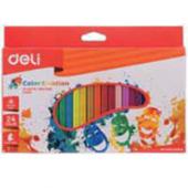 Олiвцi кол Deli EC20020 24кол Color Emotion цiльнопластиковi, карт/кор