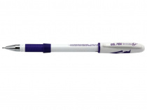 Ручка гелева Tianjiao TZ513 фiолетовий 0,5 мм бiла пластикова непрозора,гумовий грип