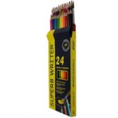 Олiвцi кол Marco 4120-24CB 24кол шестигр аквар з пензликом "SuperB Writer" D2,9мм  карт/кор