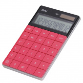 Калькулятор Deli 1589-P рожевий 12 разряд, 165х103х12,5 яскравий корпус, безшовнi кн