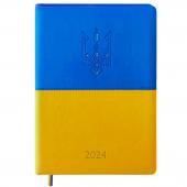 Щоденник датований стандарт А5 Полiграфiст24 240-D-2071 жовто-блакитни А5 176ар лiн шт.шкiр Тризуб 145х202