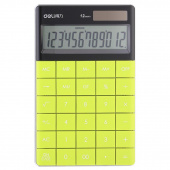 Калькулятор Deli 1589-G зелений 12 разряд, 165х103х12,5 яскравий корпус, безшовнi кн