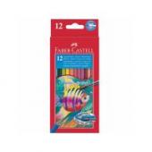 Олiвцi кол Faber_Castell 114413 12кол шестигр аквар з пензликом карт/кор з пiдвiсом