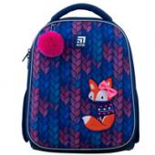Ранець Kite* K22-555S-1 син 35x26x13,5, 858гр, 12л 6-8рокiв "Fox" ортоп.спiн