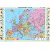 Карта настiнна Ипт 45х65 Європа.Полiтична (ламiн) М1:10000000