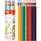 Олiвцi кол Deli EC112-24 24кол Enovation пластиковi в тубi