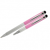Ручка подарункова Zebra синiй РШ металична Telescopics (стилус) рожевий металiк
