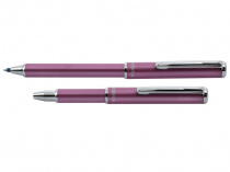 Ручка подарункова Zebra SL-F1mini синiй РШ мет Slide mini рожева з футляром