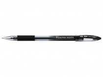 Ручка гелева Tianjiao TZ501B чорний 0,5 мм прозорий пластик, гумовий грип